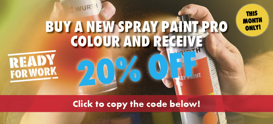 Purchase ANY new colour of Spray Paint Pro and receive 20% off!