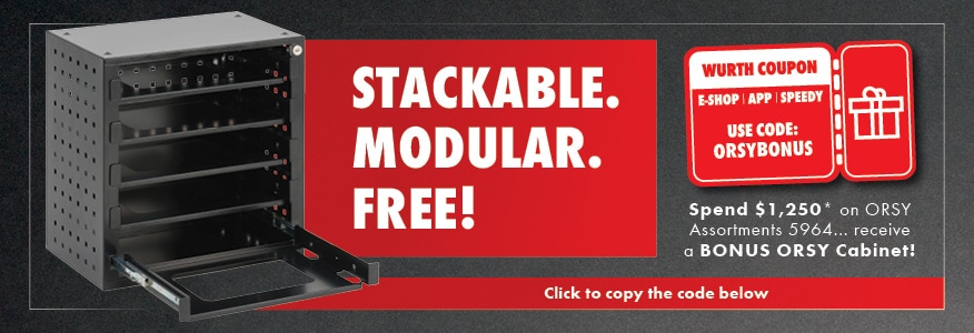 Spend $1,250 excl. GST and freight on ORSY Assortments and receive a BONUS ORSY Cabinet.